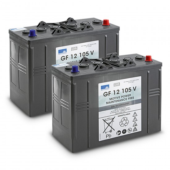 Battery kit Gel 2x 12V/105Ah, 24 V, 105 Ah, χωρίς ανάγκη για συντήρηση