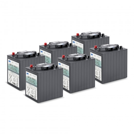 Battery kit Gel 6x 6V/180Ah, 36 V, 180 Ah, χωρίς ανάγκη για συντήρηση